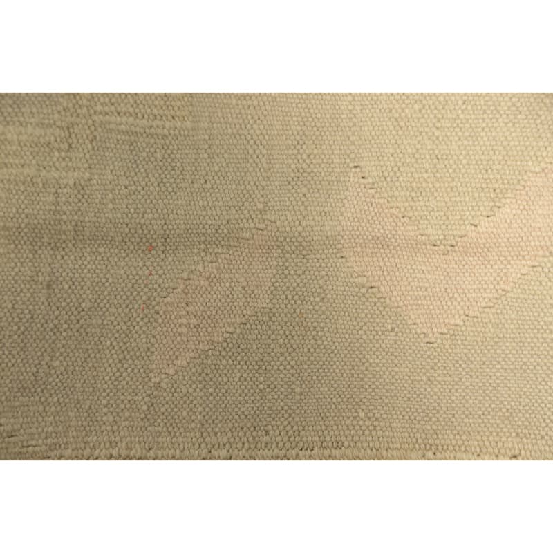 Hand Woven Oriental 100% Wool Carpet Southwestern Tribal Beige & Ivories Kilim Area Rug - 5' 11'' X 4' 1''