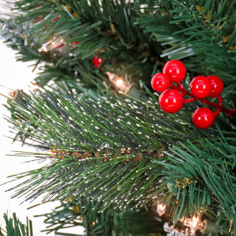 National Tree Company 7.5 ft. Pre-lit Artificial Meadowlark Pencil Hinged Tree, 750 Clear Lights- UL - 7.5 Foot