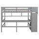 preview thumbnail 14 of 20, Full Size Solid Wood Loft Bed with Built-in Desk, Bookshelves and Storage Staircase