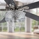 preview thumbnail 11 of 9, River of Goods Roxsie 52-inch Satin Nickel LED Chandelier Ceiling Fan - 52"L x 52"W x 18.25"H - 52"L x 52"W x 18.25"H
