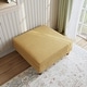 preview thumbnail 46 of 51, Modern Square Corduroy Upholstered Ottoman With Wood Leg 19.3" H - Orange
