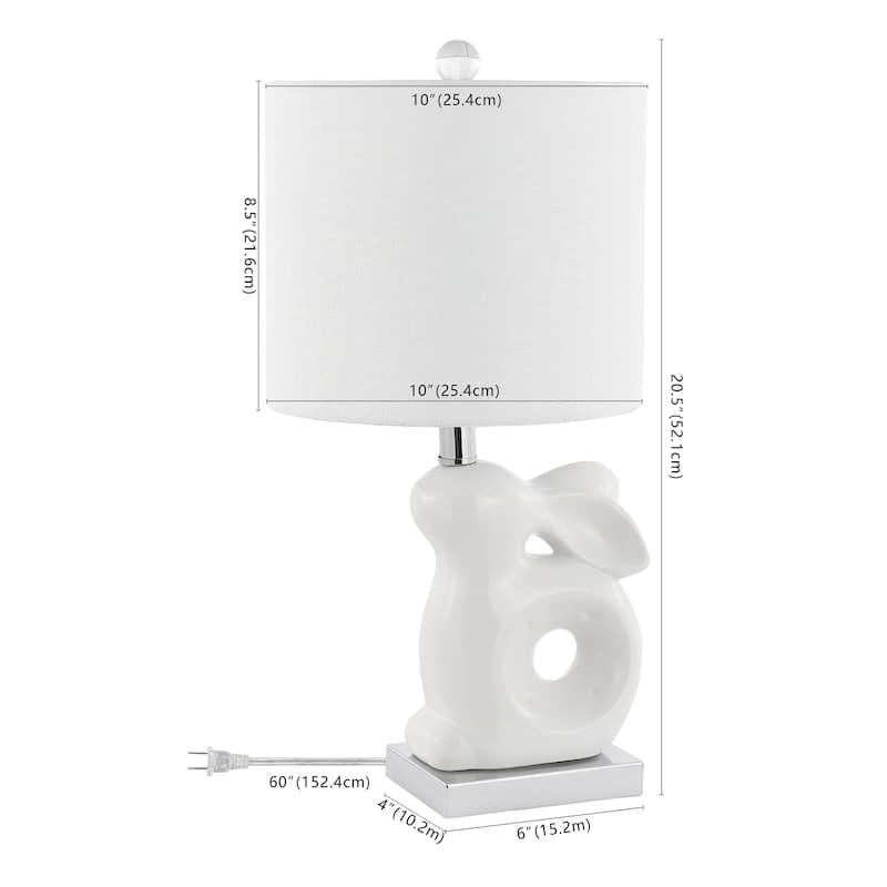 SAFAVIEH Kids Lighting Angelique 19" Rabbit Lamp - 10.3"x10"x19" - 10"Wx10"Dx19"H