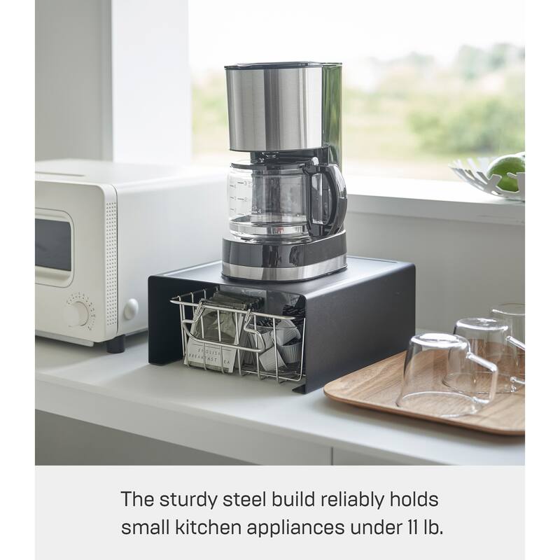 Yamazaki Home Countertop Shelf, Steel, Holds 11 lbs - L 9.84 x W 8.66 x H 4.33 inches
