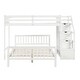 preview thumbnail 30 of 29, Twin Over Full Loft Bed with Staircase, Storage, Reversible Ladder, Grey