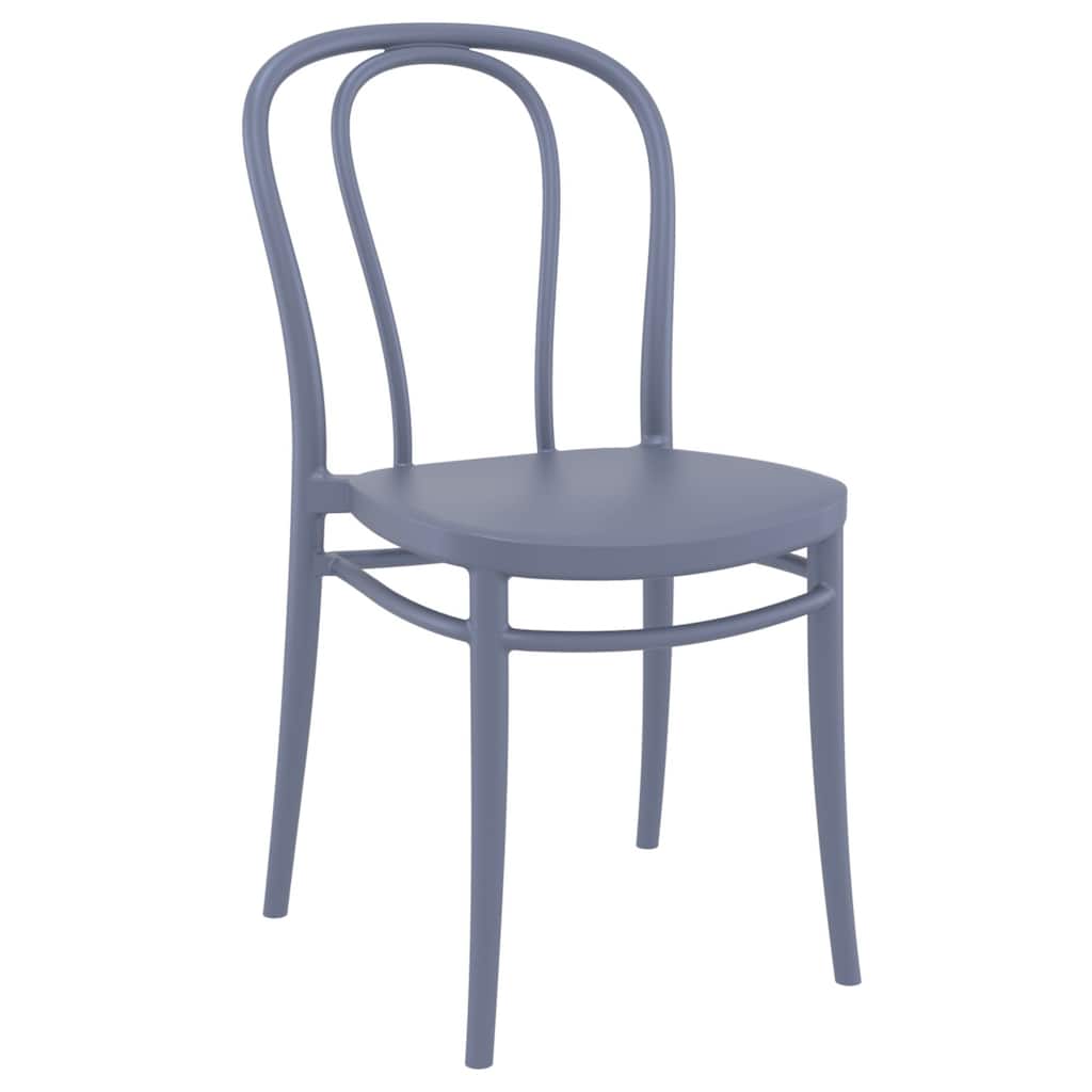 33.5" Gray Stackable Patio Armless Dining Chair