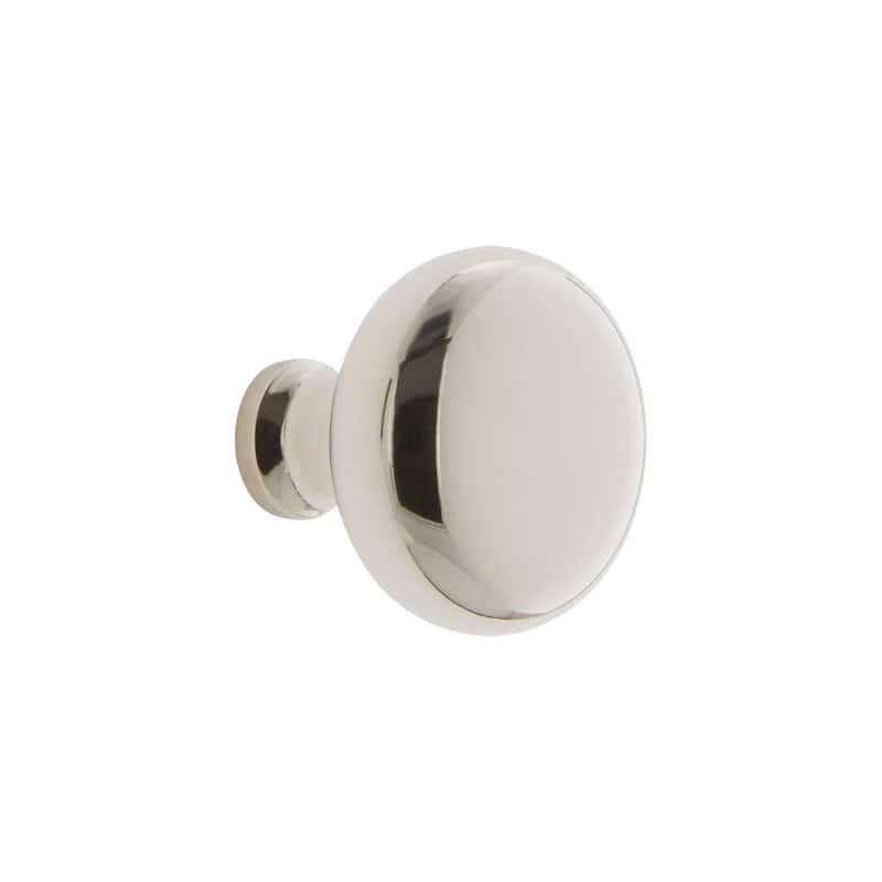 Grandeur FIFT-BRASS-KNOB Fifth Avenue 1-3/8” Solid Metal Mushroom - Polished Nickel