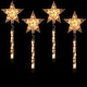 preview thumbnail 3 of 3, 4ct Lighted Star Christmas Pathway Marker with Lawn Stakes White Wire - Clear Lights - 26"
