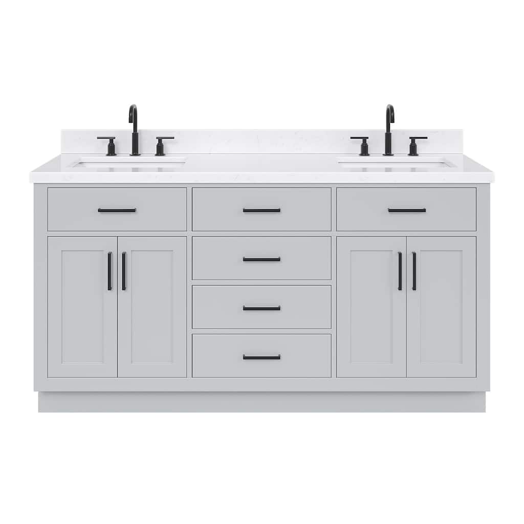 Ariel T066DCQRVO Hepburn 67" Free Standing Double Basin Vanity Set