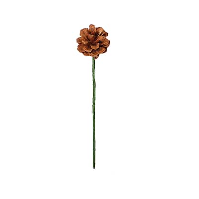 1.75" Natural Pine Cone Pick, Set of 12 - Brown - 1.75