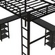 preview thumbnail 8 of 10, Full Metal Loft Bed with Desk and Shelves, Black