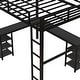 preview thumbnail 8 of 10, Full Metal Loft Bed with Desk and Shelves, Loft Bed with Ladder and Guardrails, Loft Bed Frame with Black Desk