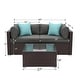 preview thumbnail 5 of 4, COSIEST 3-Piece Outdoor Furniture Loveseat with Coffee Table