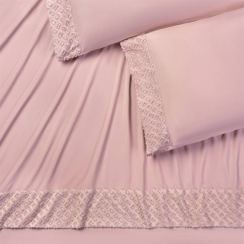 Chanasya Clipped Tufted Textured Boho Soft Microfiber Sheet Set