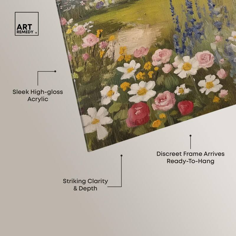 Floral Farmhouse I Acrylic by Art Remedy, Ready to Hang