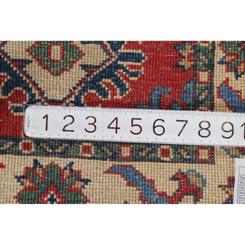 Geometric Red Kazak Oriental Accent Rug Handmade Wool Carpet - 2'1"x 2'10"