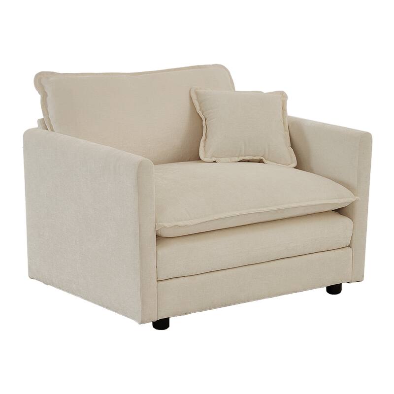 6-Seat Chenille Sectional Sofa Set (3+2+1) with Deep Seats