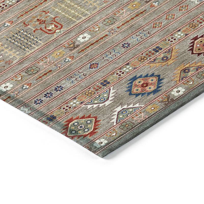 Machine Washable Indoor/ Outdoor Boho Moroccan Chantille Rug