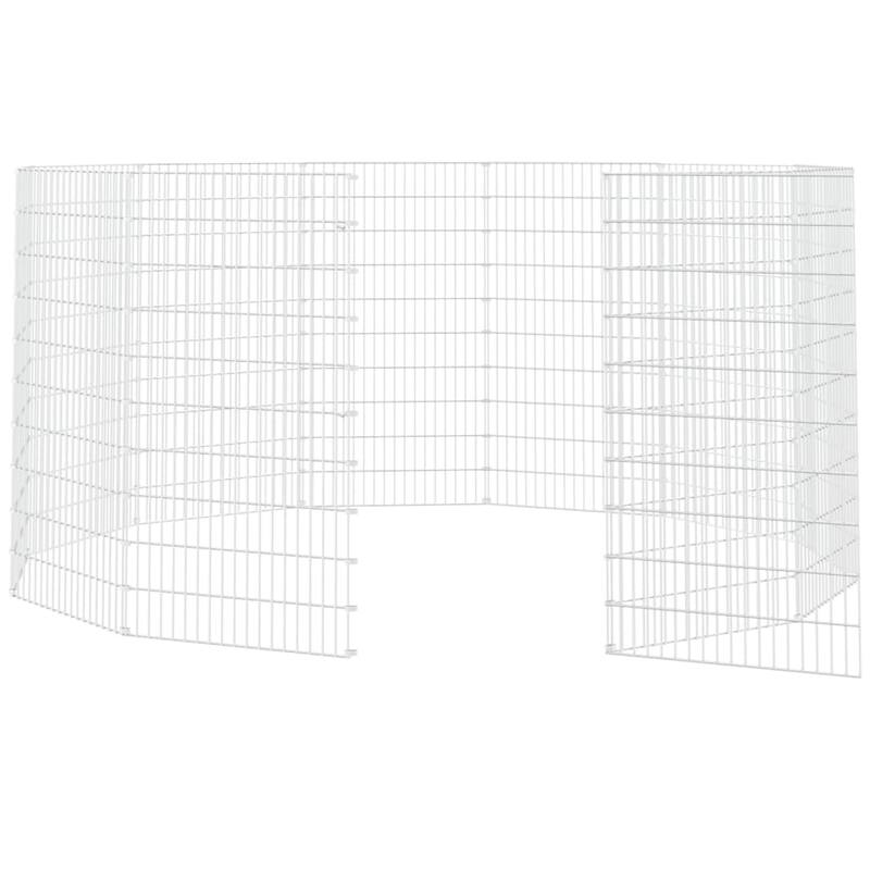 vidaXL Free Range Animal Enclosure Rabbit Hutch Free Range Pen Galvanized Iron