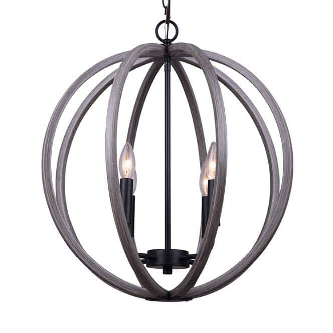Canarm IPL673B0420 Armelle 4 Light 20" Wide Wood Multi Light Pendant