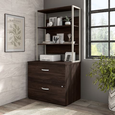 Hybrid Lateral File Cabinet with Shelves by Bush Business Furniture