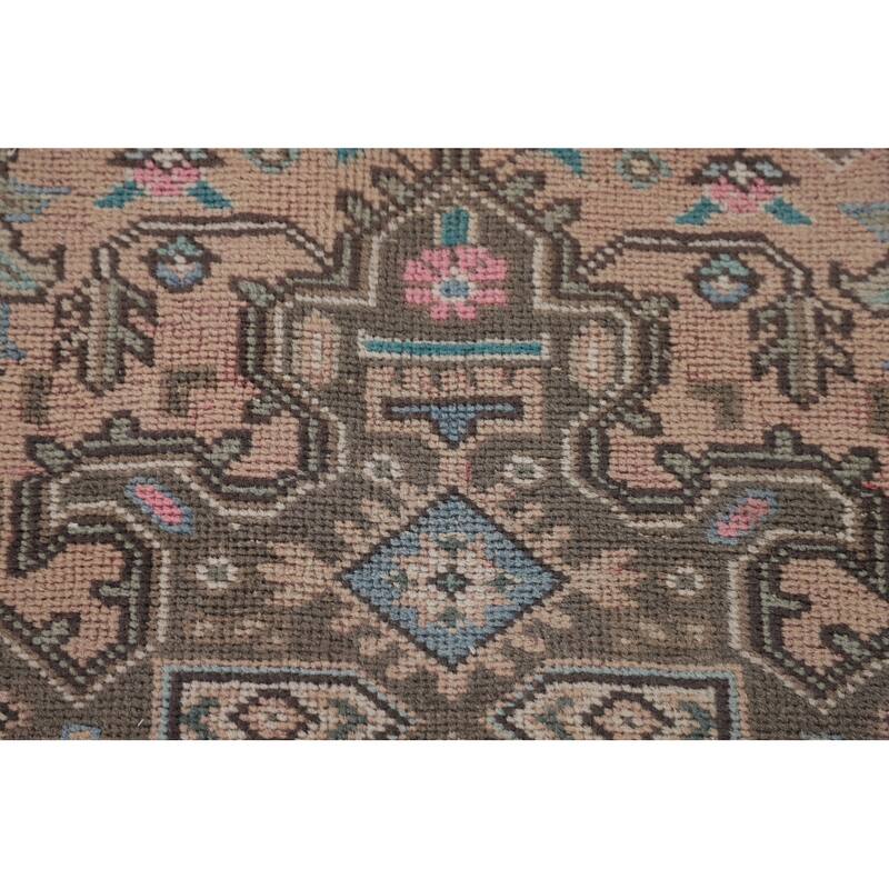 Tabriz Persian Vintage Rug Hand-Knotted Geometric Wool Carpet - 9'7"x 12'6"