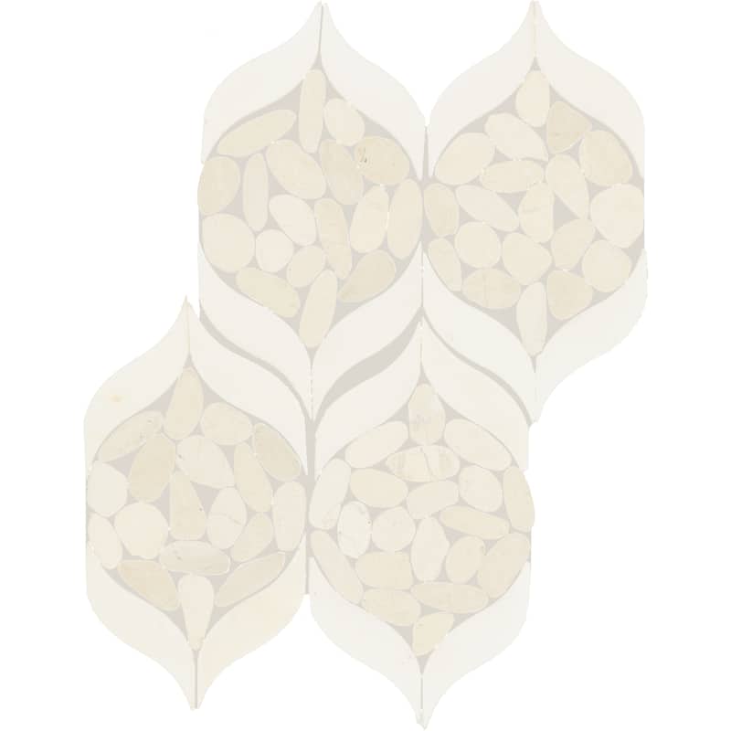 Daltile Pebble Oasis Natural Stone Petal Pebble Mosaic 15" x 11" (11 PC per Carton) (8.47 SQFT per Carton) - N/A - Icicle