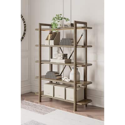 Signature Design by Ashley Roanhowe Brown 71" Bookcase - 54"W x 17"D x 71"H