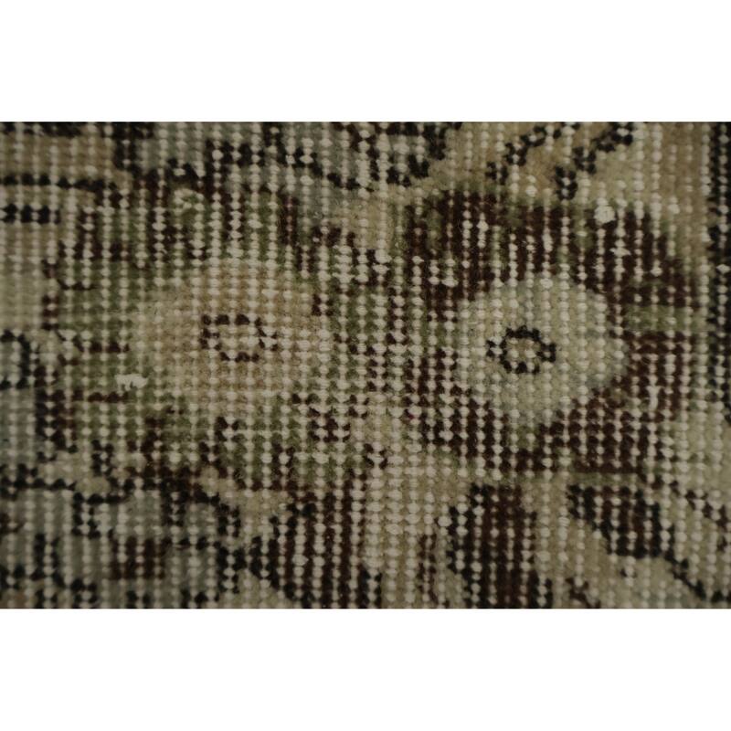 Hand Knotted Oriental 100% Wool Carpet Transitional Floral Green Anatolian Area Rug - 9' 1'' X 5' 8''