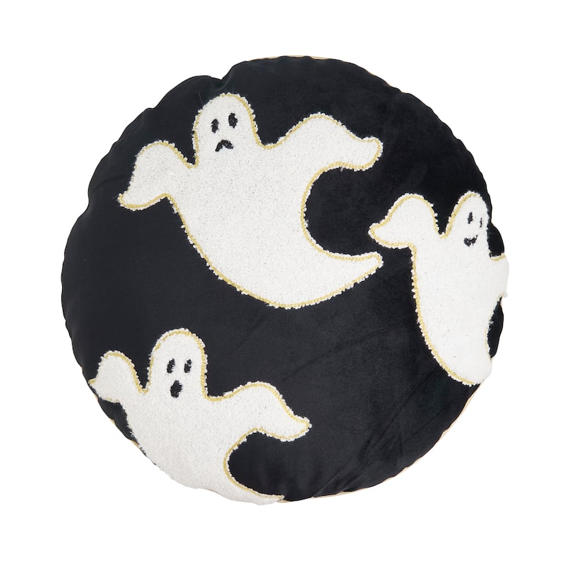 Ghost Poly Filled Throw Pillow - Black - 18"x18" - Polyester