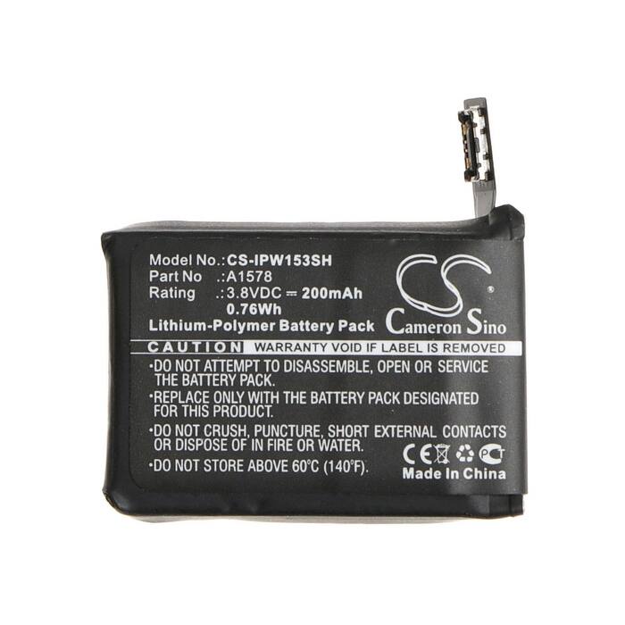 Battery for Apple MJ2X2LL/A MLC62LL/A MJ2T2LL Watch 38mm 42mm A1578 A1553 A1554 - Black
