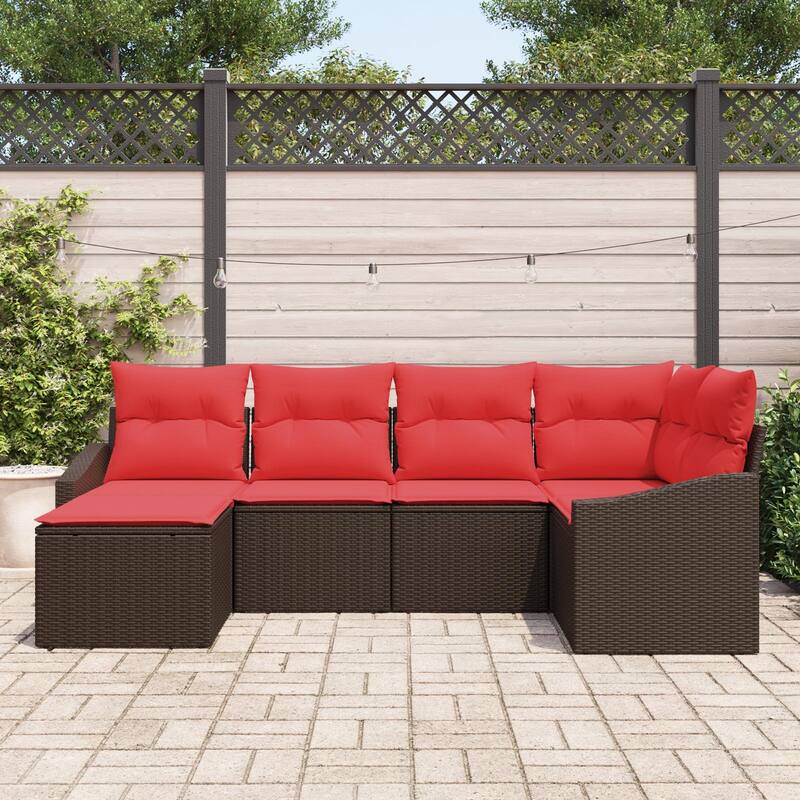 vidaXL 7 Piece Garden Sofa Set with Cushions - 91.9×48.6×46.1