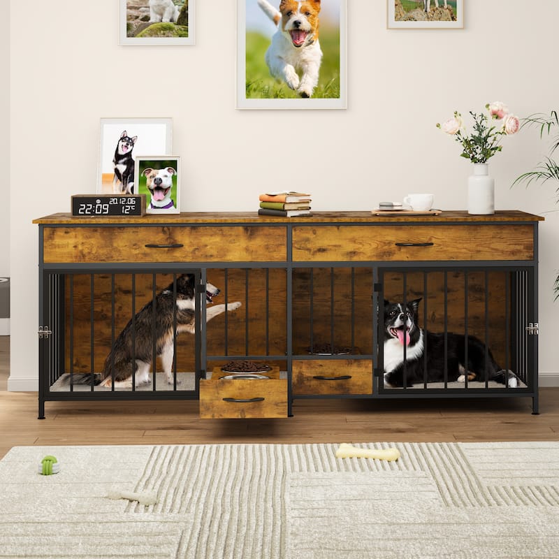 Moasis Furniture-style Dog Crate, TV Stand with Drawers