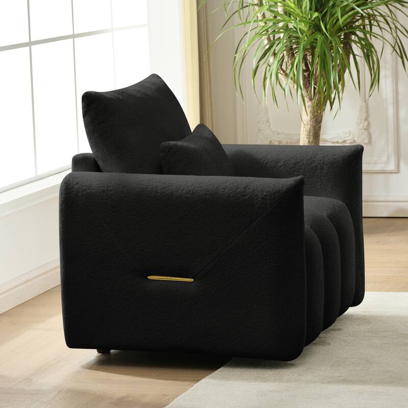 38.1 "Teddy Fabric Sofa, Modern Lounge Chair, Upholstered With A Pillow
