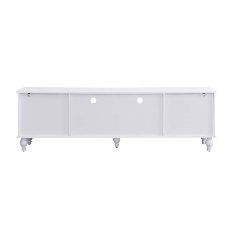70.9''TV Stand for TVs up to 80 InchesOpen Compartment,TV Storage Cabinet with 2 Drawers,2 Cabinets and 5 Solid Legs