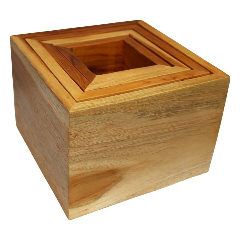 Eleganto® 4 Piece Teak Wood Bathroom Amenities Nesting Set
