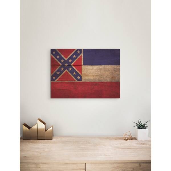 Shop Mississippi State Flag On Wood Indoor And Outdoor Safe Wall