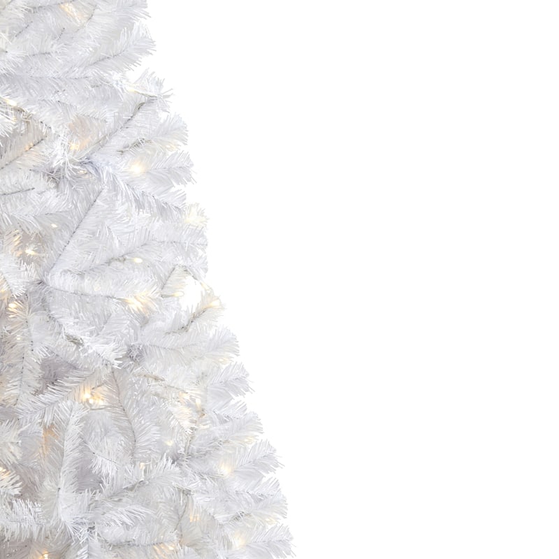 Snowy White Christmas Tree 6ft Pre-Lit - Holiday Decor with 250 Lights & Bendable Branches - 72
