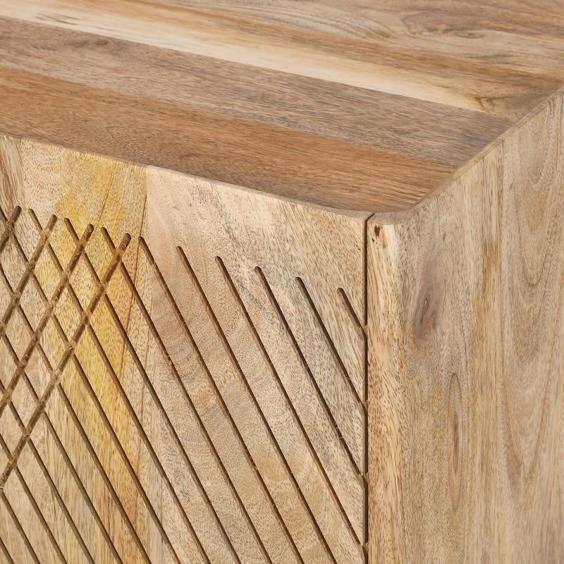 Charming Rustic Mango Wood Cabinet with Versatile Storage
