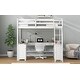 preview thumbnail 4 of 13, Full Loft Bed with U-shaped Desk, Storage Shelves, and Drawers, White