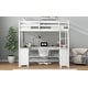 preview thumbnail 4 of 16, Full Size Loft Bed with U-shaped Desk, Drawers and Storage Shelves, White