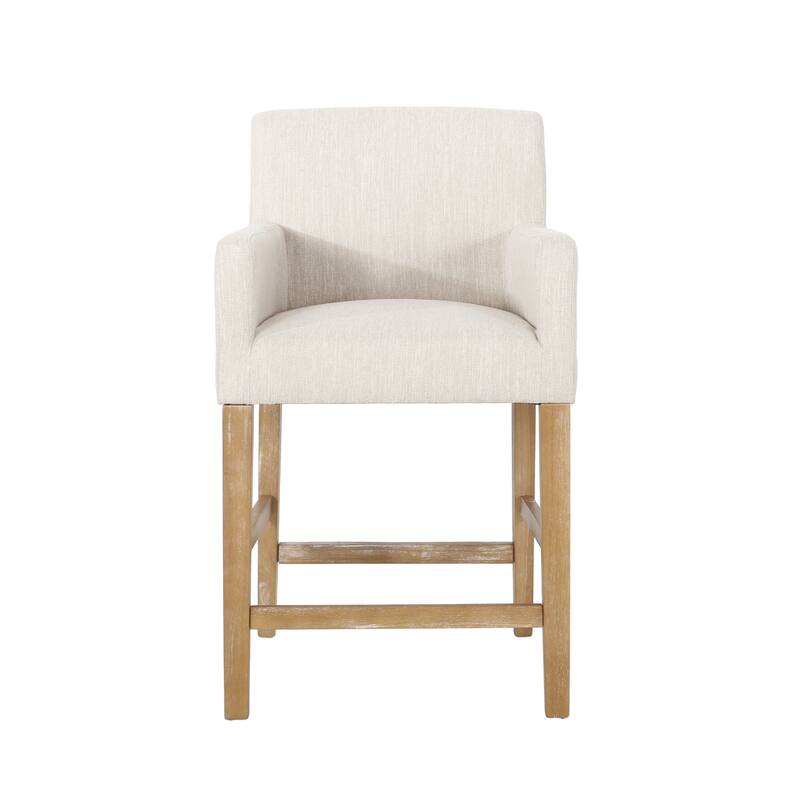 Armga Fabric Upholstered Wood 26 inch Counter Stools (Set of 2) by Christopher Knight Home