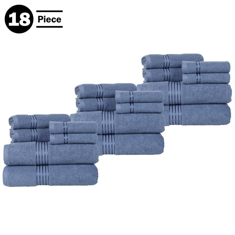 Towel Set - Cotton Bathroom Accessories with Bath Towels, Hand Towels, and Washcloths by Lavish Home