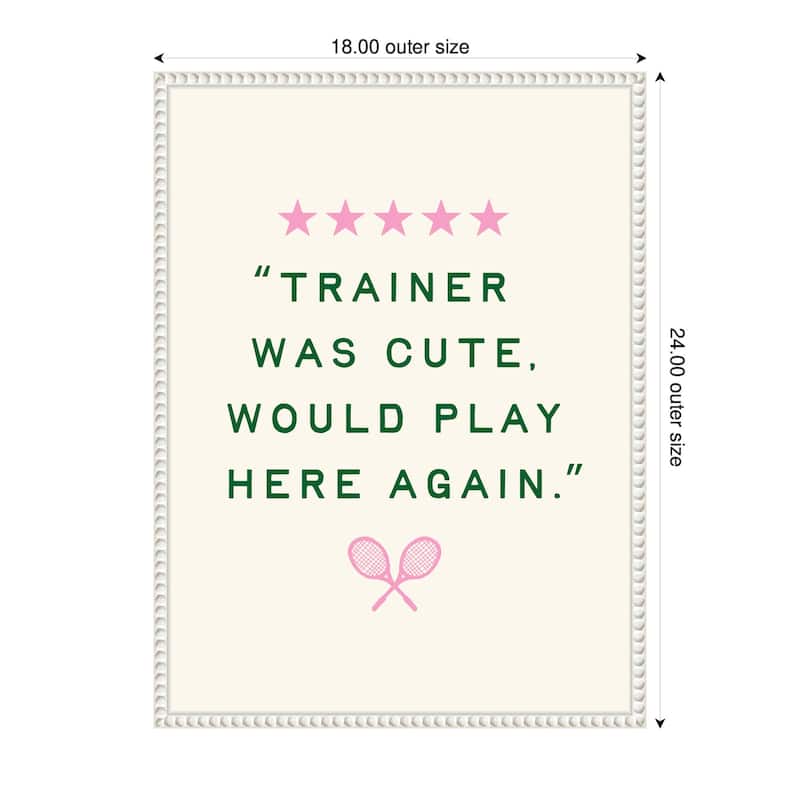 Kate and Laurel Trainer Was Cute Would Play Here Again, by Lucky Guava Framed Canvas Wall Art Print