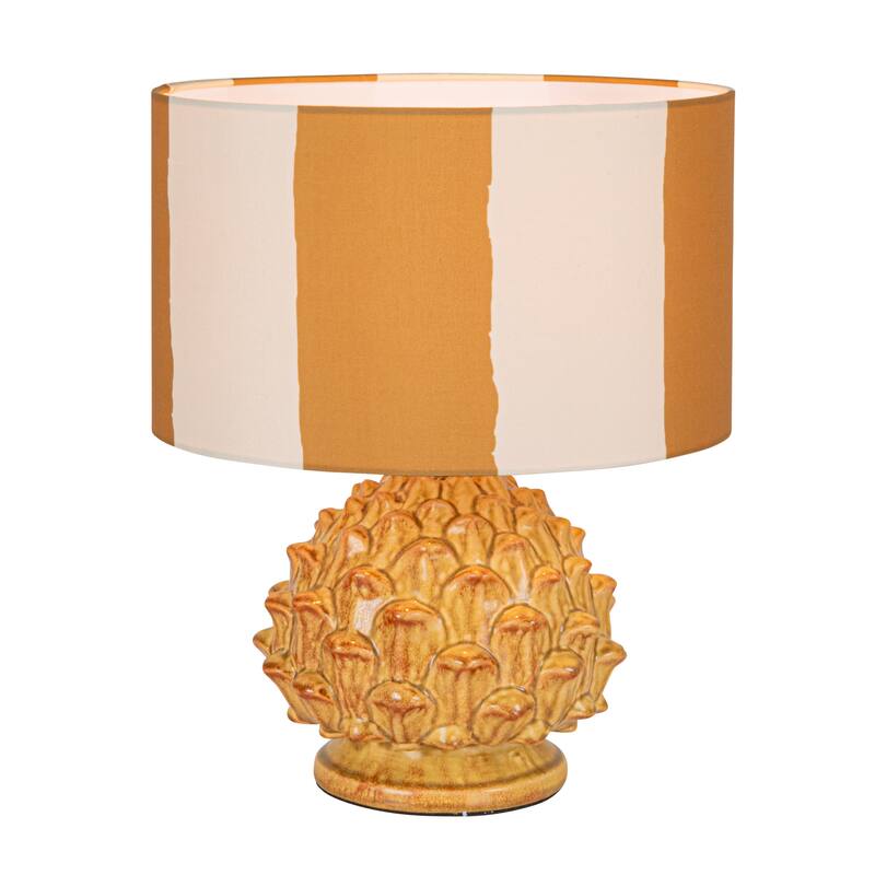 Artichoke Finial Stoneware Table Lamp, Set of 2