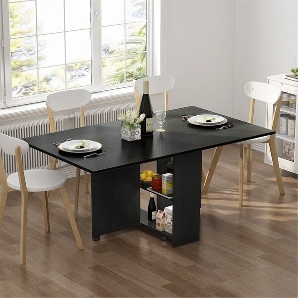 Shop Folding Dining Table 6 Wheels Movable Table - On Sale - Overstock ...