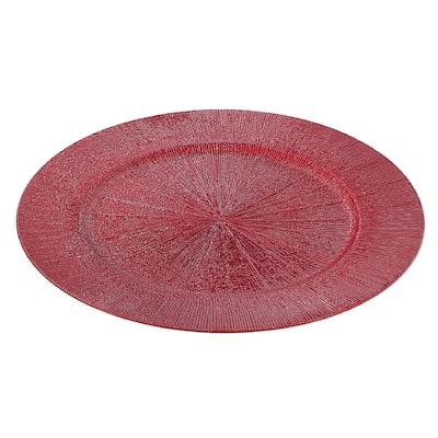 Charger Plate (Sandscript) (Red) (13") - Set of 6