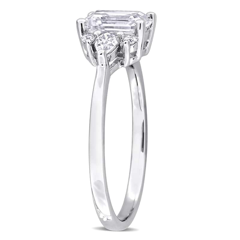 Miadora 1 2/5ct DEW Octagon-Cut Created Moissanite Engagement Ring in Sterling Silver