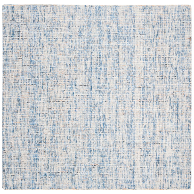 SAFAVIEH Handmade Abstract Lottie Modern Wool Rug - 4' Square - Dark Blue/Rust - Square