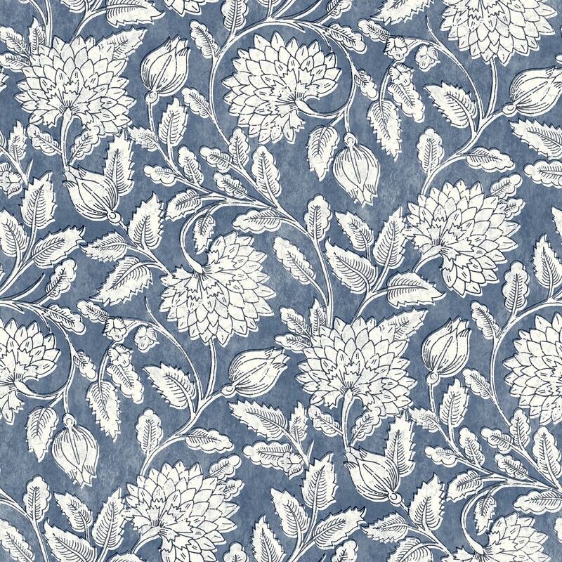 Chesapeake Vadouvan Navy Jacobean Trail Wallpaper