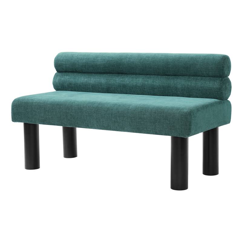 Christopher Knight Home - Modern Upholstered Dining Bench with Padded Seat and Backrest - Black+Green